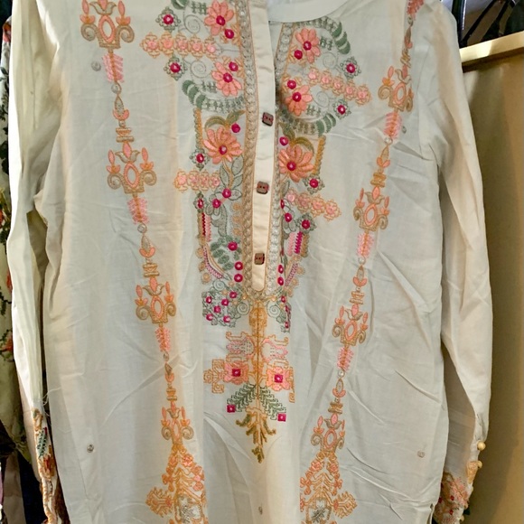 Limelight embroidered cotton Pakistani suit - Picture 1 of 8